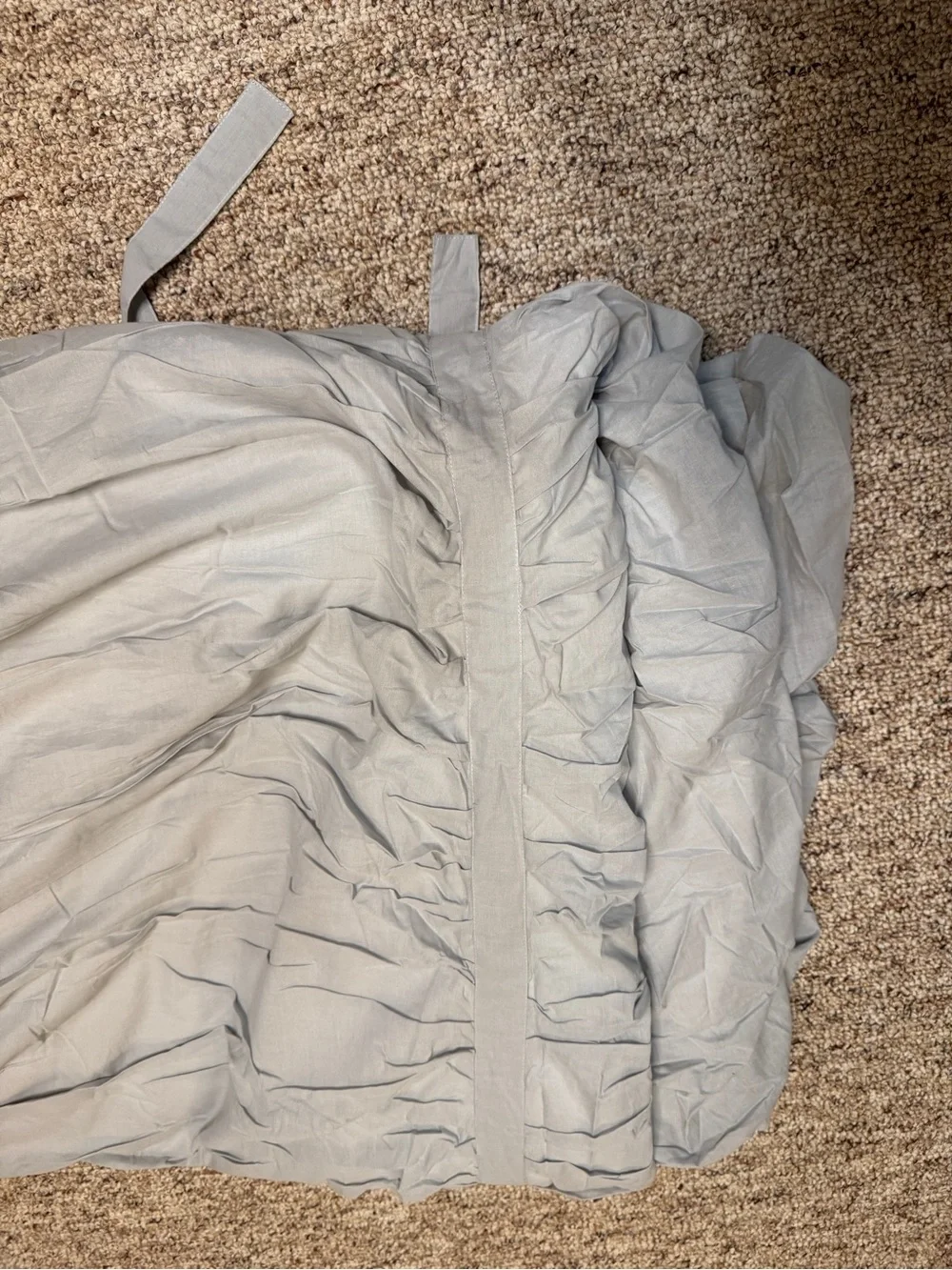 Pottery Barn Light Gray Ruffled Duvet Cover Set